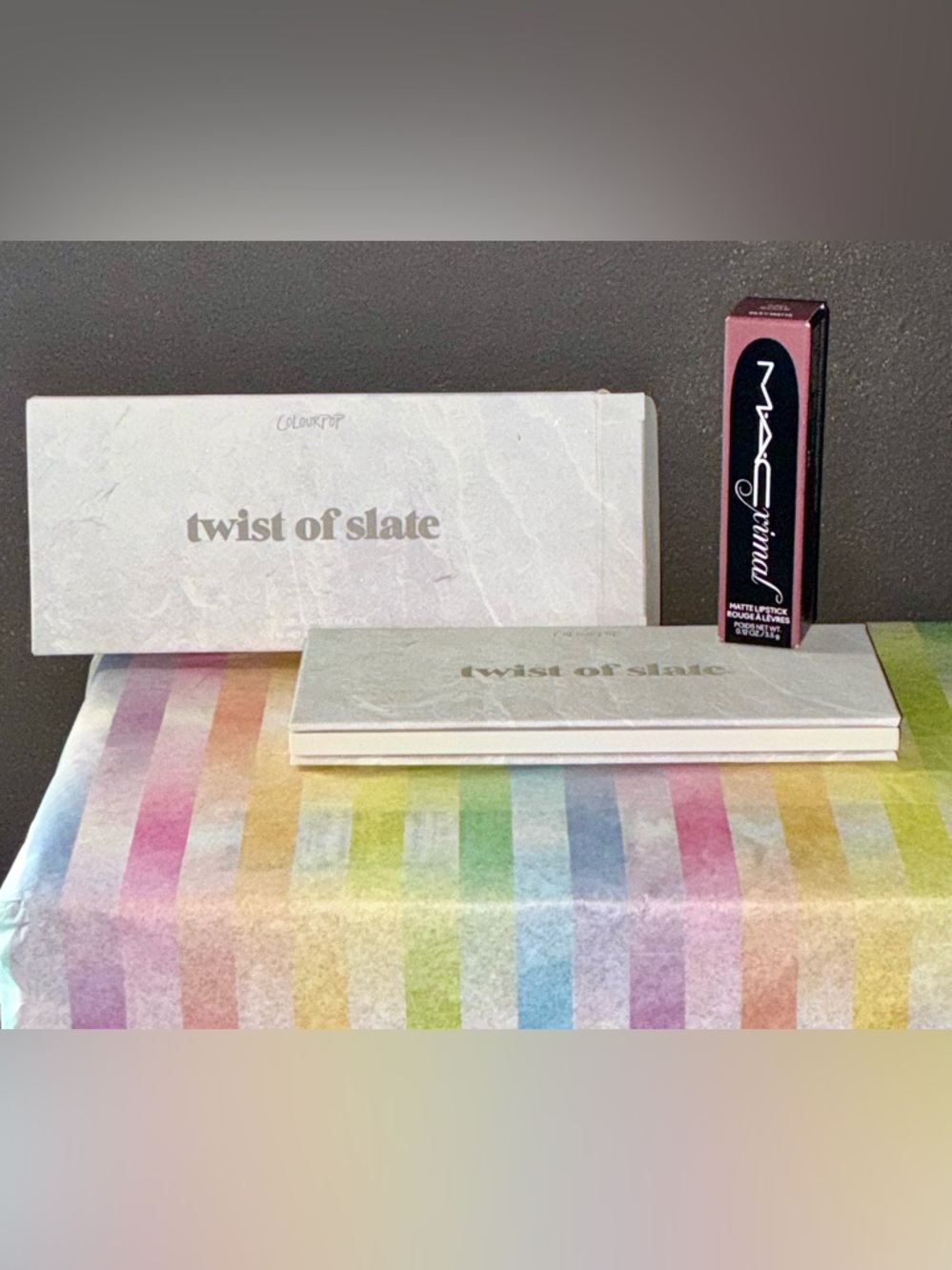 ColourPop Twist of Slate Eyeshadow Palette -w/ MAC LIPSTICK